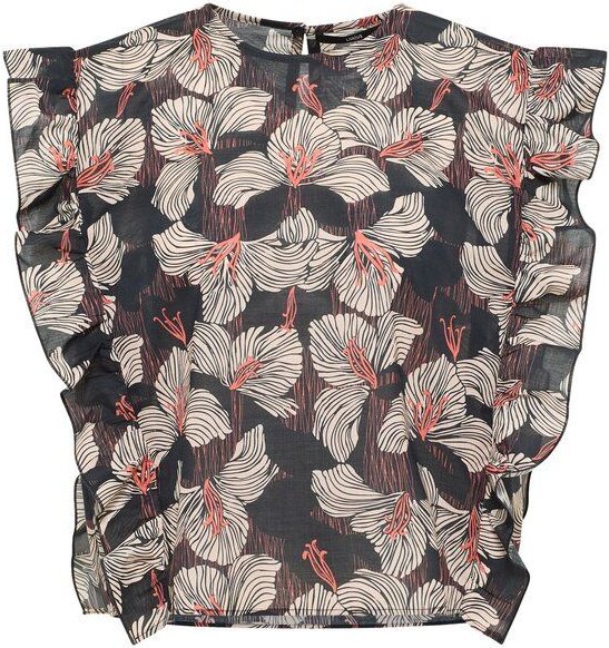 LANIUS Kurzarm-Bluse print bloom