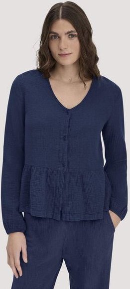 hessnatur Musselin Pyjamabluse PURE COMFORT aus reiner Bio-Baumwolle