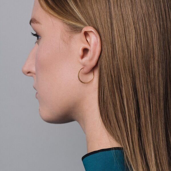 fejn jewelry Creole 'flat satin hoop M / L'