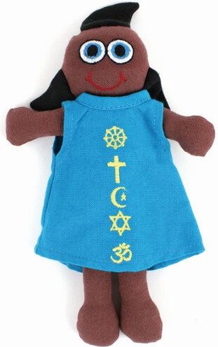 El Puente Vielfaltspuppe mit religiösen Symbolen,