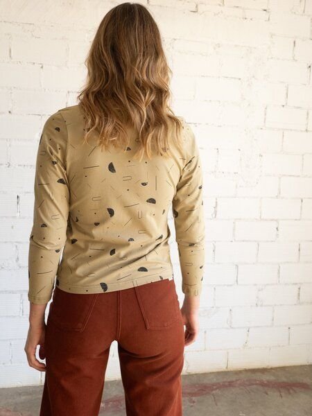 TIRALAHILACHA Gina crossover top long sleeves print