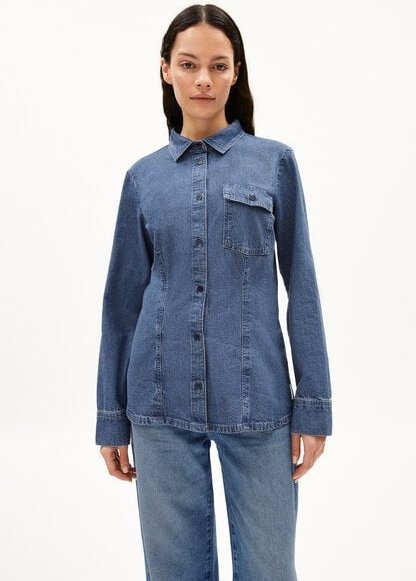 ARMEDANGELS NILAARA - Damen Bluse Slim Fit aus Bio-Baumwoll Mix