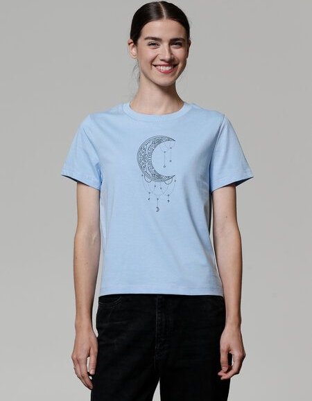 watapparel T-Shirt Frauen Mandala Moon