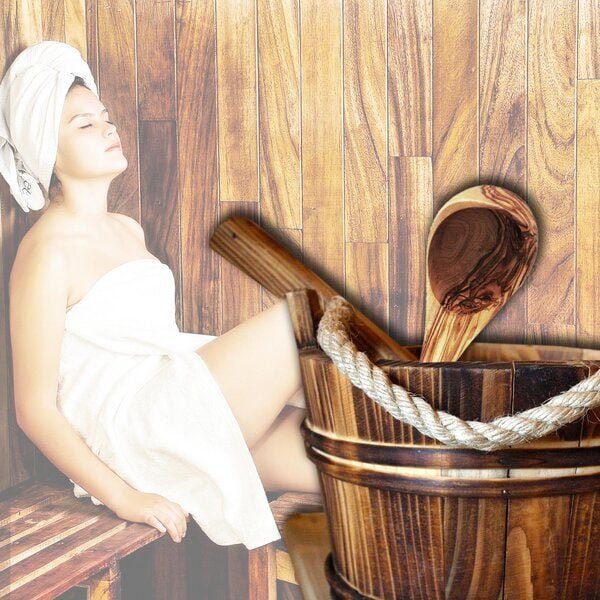 NATUREHOME Saunakelle Suppenkelle Schöpflöffel aus Olivenholz 25 oder 35 cm