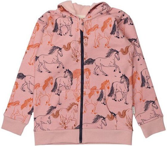 Kinder Sweatjacke Bio-Baumwolle GOTS "Wind's Path" rosa – vegane Walkiddy Kapuzenjacke, kuschelig weich und fair produzi...