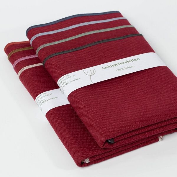 nahtur-design Leinenservietten 8er Set, 100% Leinen