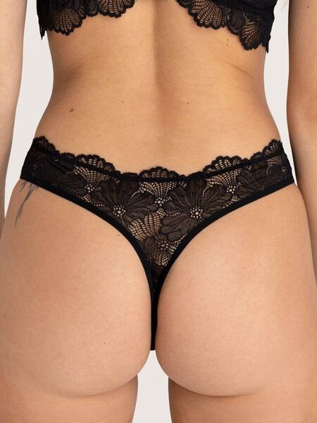 erlich textil Classy Lace String mit Spitze aus weichem recyceltem Polyamid, made in Europe