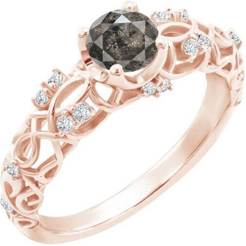 Eppi Verlobungsring im Vintage-Stil mit einem Salt and Pepper Diamanten Chantal