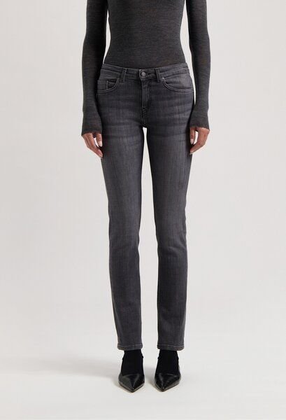 MUD Jeans Damen Jeans "Faye Low Slim - Authentic Black"