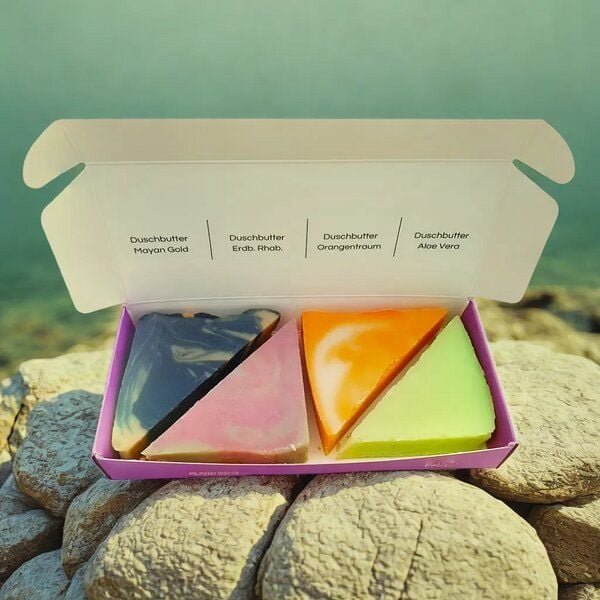 Kleine Auszeit Manufaktur Duschbutter Quartett in der Geschenkbox