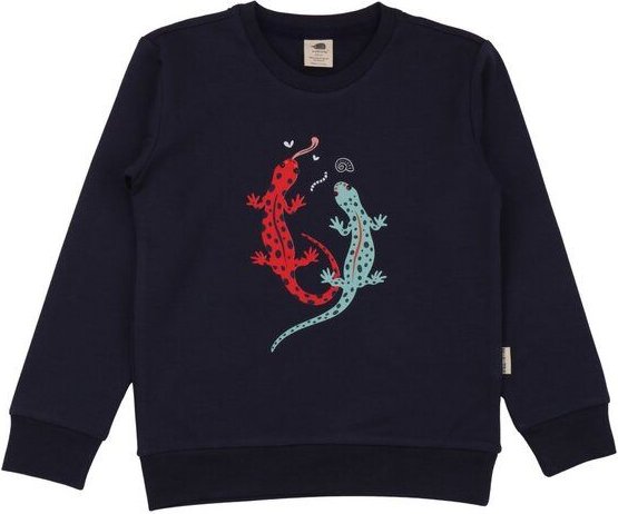 Kinder Sweatshirt aus Bio-Baumwolle in Dunkelblau, kuschelig weich, GOTS-zertifiziert, zeitloser Allrounder für Schule, ...