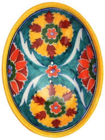 TRANQUILLO Blue Pottery Seifenschale von Hand geformt und bemalt