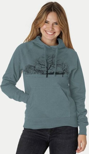 Peaces.bio - handbedruckte Biomode Damen Hoodie Landscape