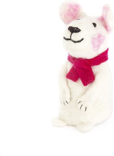 short'n'pietz handgefilzter Eisbär mit Schal als Filz Eierwärmer