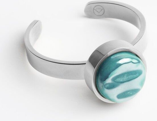 ALEXASCHA Größenverstellbarer Ring mit Stein | Silber