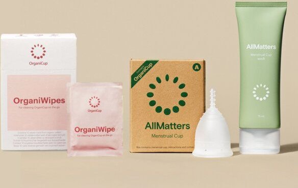 Thumbnail - AllMatters Perioden Starter Set - Menstruationstasse, Reinigungstücher, Intimwaschgel