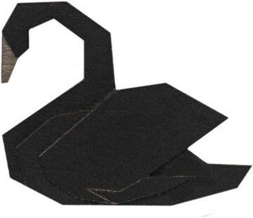 BeWooden Holzbrosche Black Swan – handgefertigter, nachhaltiger Schmuck aus Holz