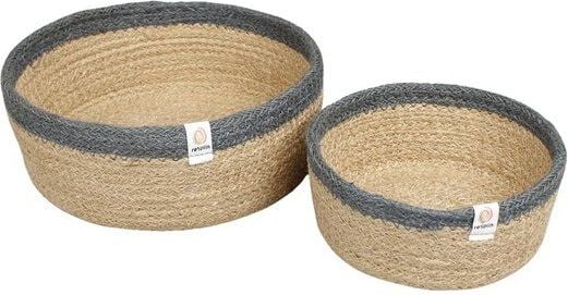 Thumbnail - reSpiin Aufbewahrungskorb 2er-Set aus Seegras & Jute – Grau oder Grün