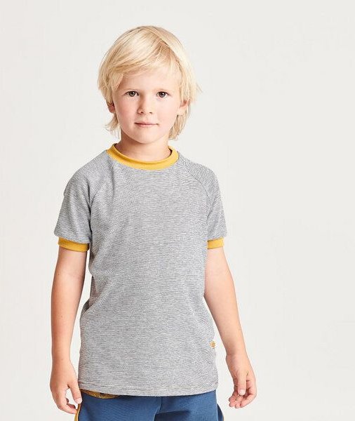 Thumbnail - Cheeky Apple Buben Kurzarm T-Shirt aus Bio-Baumwolle "Ringeljersey"