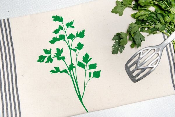 Hirschkind Bio- & Fair-Trade-Geschirrtuch 'Petersilie' naturfarben