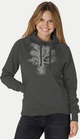 Peaces.bio - handbedruckte Biomode Bio-Damen-Kapuzensweater Chestnut