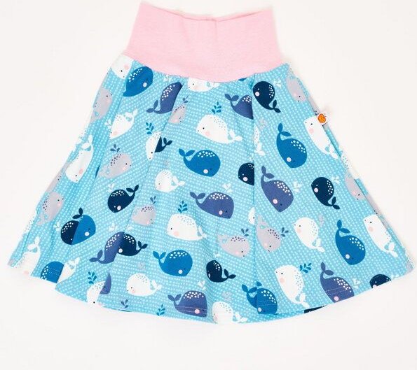 Cheeky Apple Tellerrock aus Bio-Baumwolle "Wale/Zartrosa" Blau/Rosa