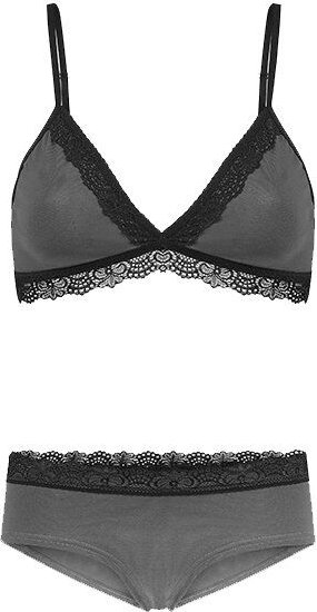 Frija Omina Set: Bio BH + Hipster Spitze dunkel