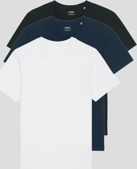 YTWOO 3er Pack Basic Unisex T-Shirt aus Bio Baumwolle | viele Farbkombinationen | Fair Trade | Nachhaltig