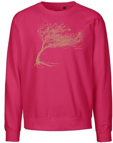 Peaces.bio - handbedruckte Biomode Bio Damen-Sweatshirt Loose Fit Windy Tree