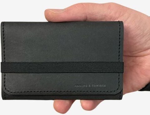 ANDERS & KOMISCH Portemonnaie mittelgroß - A&K KOMPAKT Geldbeutel vegan Schwarz