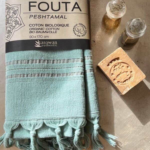 Karawan authentic Hamamtuch Bio mit Frottee
