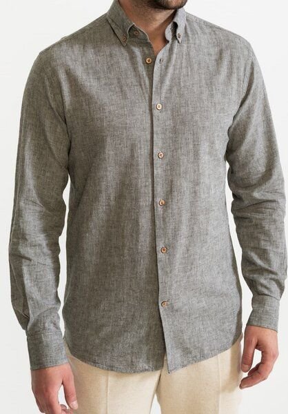 De IONESCU „Godeanu“ Leinenhemd aus französischem Leinen & Bio-Baumwolle