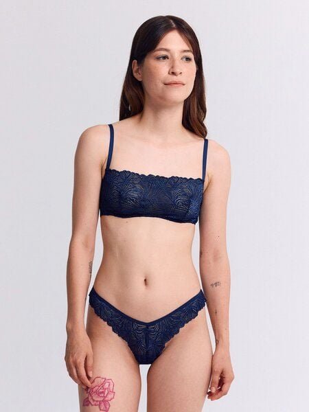 erlich textil Fluid Lace bügelloser Bandeau Bralette mit Spitze aus recyceltem Polyamid, made in Europe