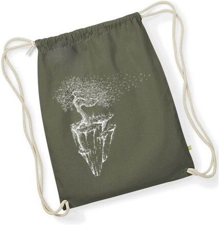 Life-Tree Stringbag aus Biobaumwolle Fairwear "Maple Island" für in Grün/Blau/Weiß/Rot