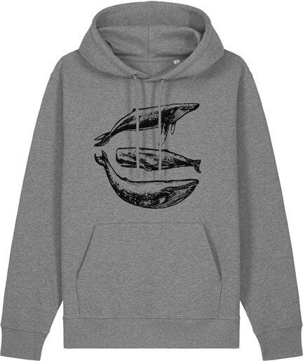 Thumbnail - ilovemixtapes Three Whales Bio Hoodie – Unisex Hoodie aus 100 % Bio-Baumwolle in Grau