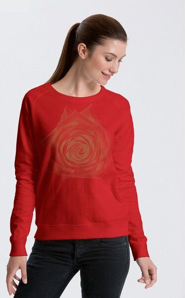 Peaces.bio - handbedruckte Biomode Bio Damen-Sweatshirt Rose