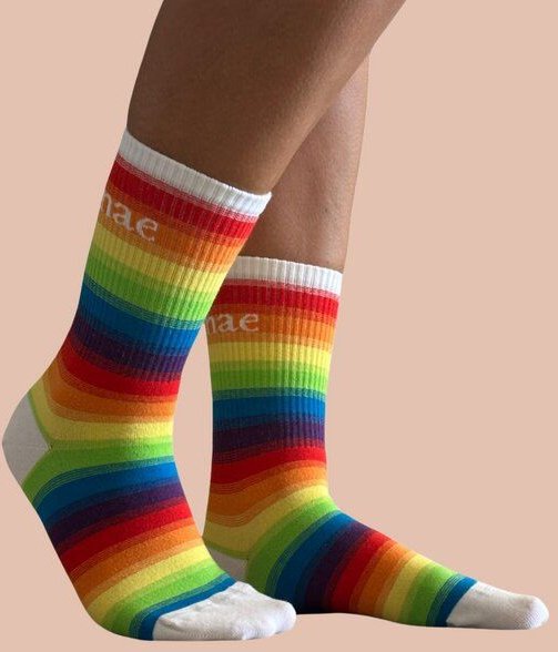 Nae Vegan Shoes NAE | Love is Love Rainbow Sock
