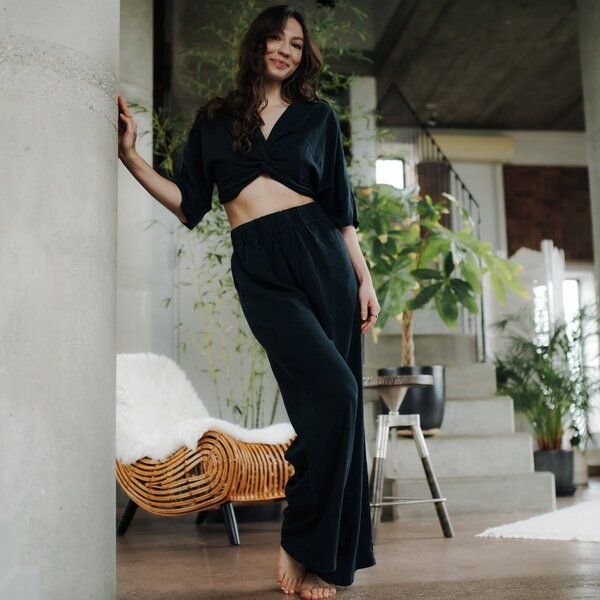 NORDLICHT Damen Palazzo Hose Nora aus 100% Tencel