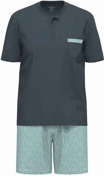 Thumbnail - Ammann Schlafanzug kurz | Brusttasche| Bio-Baumwolle | Vague