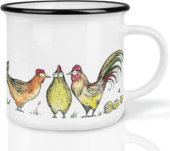 LIGARTI Keramiktasse – Fuchs im Hühnerpelz