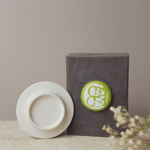 Hello Simple Dusch-Set: Magnetischer Seifenhalter Creme & Nordmoor Seife