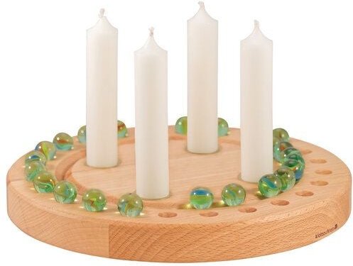 klotzaufklotz Adventskalender und Adventskranz für Stabkerzen