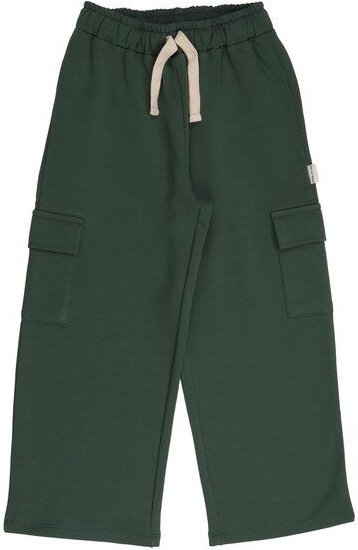 Kinderhose weit GOTS zertifiziert, Bio-Baumwolle, dunkelgrün, weich, bequem, elastischer Bund, Alltag – Walkiddy