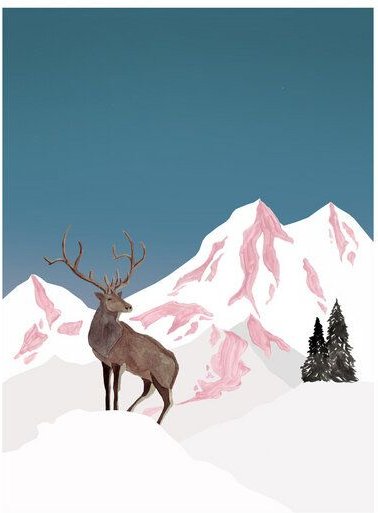 Photocircle Poster / Leinwandbild - Mantika Mountain Love Stag