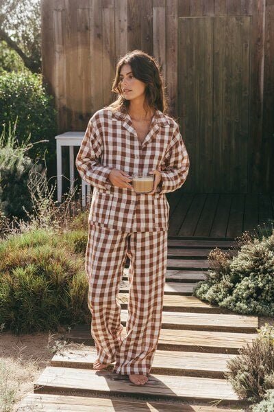 Thumbnail - AmourLinen Langarm-Pyjama-Set Snooze
