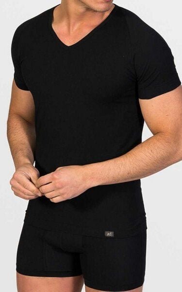 ZD Zero Defects Kurzarm-Unterhemd aus ägyptischer Baumwolle mit V-Ausschnitt