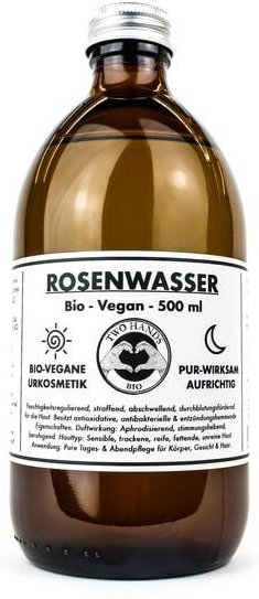 Two Hands BIO Rosenwasser - Bio - Vegan - 500 ml
