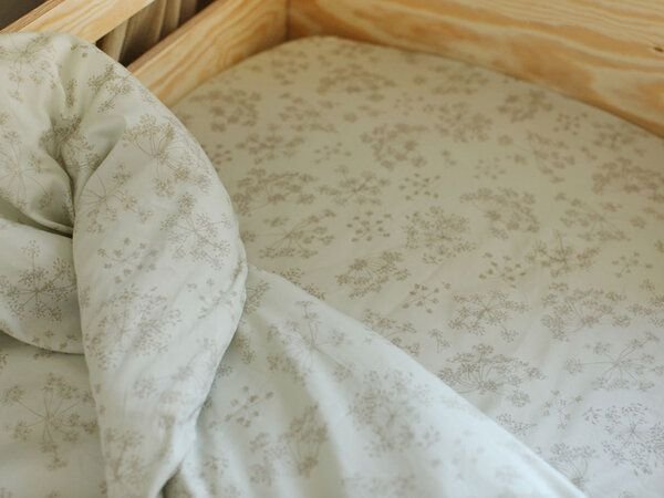 Yumeko Kinder-Spannbettlaken Baumwollsatin Natural Bloom