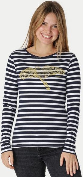 Peaces.bio - handbedruckte Biomode Bio-Damen-Langarmshirt Sperber