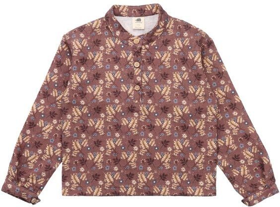 Kinder Langarmshirt GOTS zertifiziert, rosé, Herbst-Blumen-Allover, Bio-Baumwolle, weich – Walkiddy